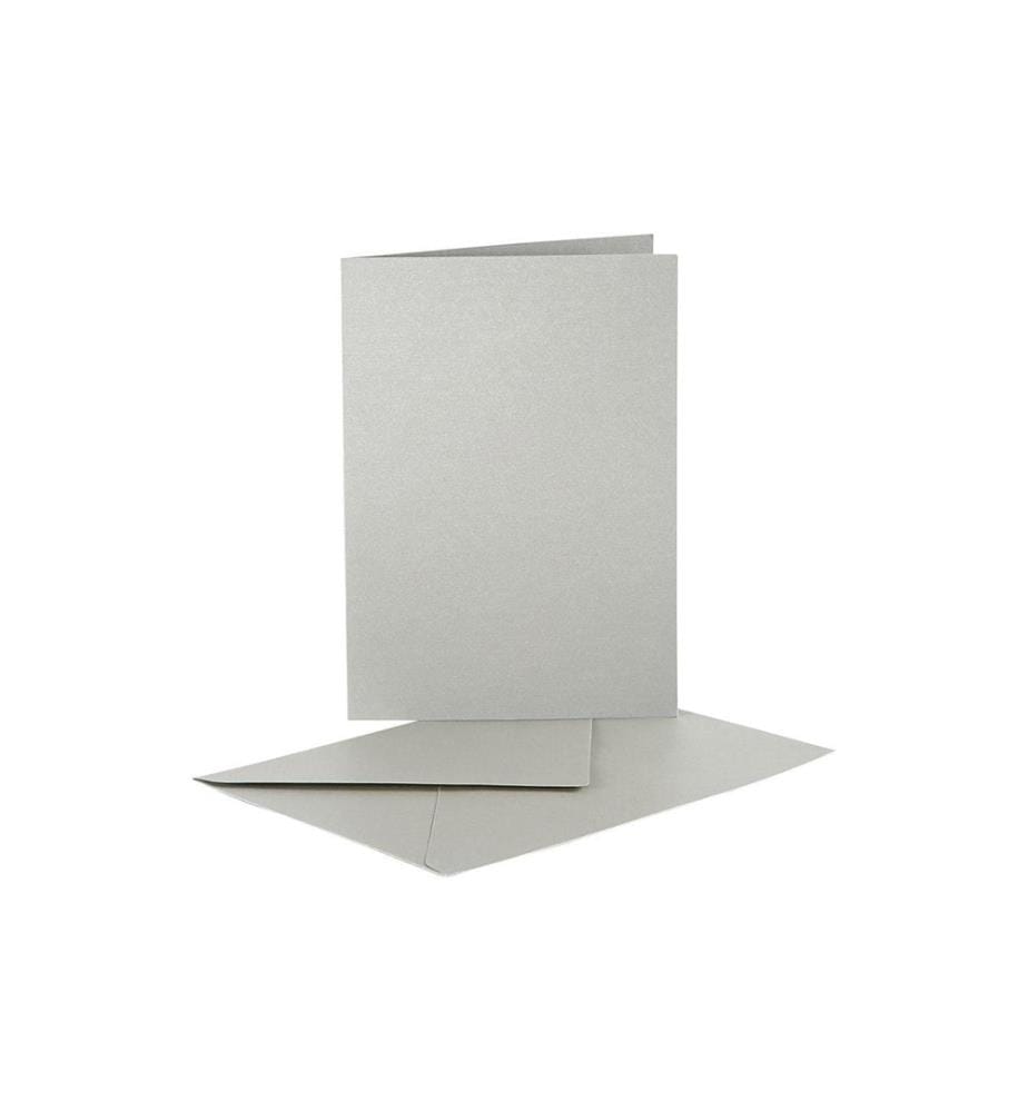 CREATIV COMPANY - Carte vierge et enveloppe Argent, 10 pièces