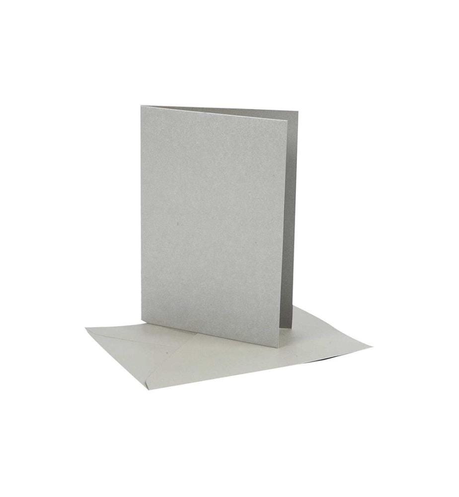 CREATIV COMPANY - Carte vierge et enveloppe Argent, 10 pièces