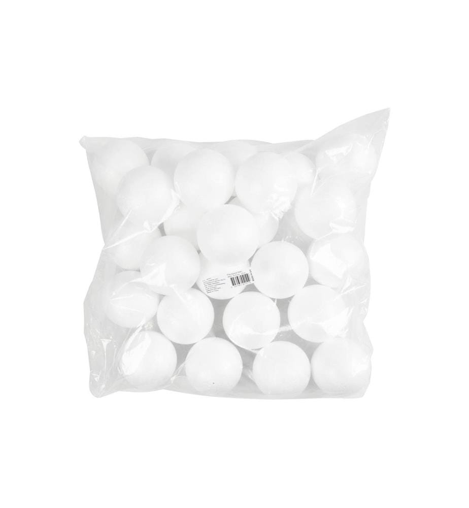 CREATIV COMPANY - Boules en polystyrène 8 cm, blanc, 25 pièces
