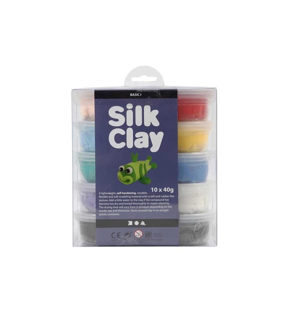 CREATIV COMPANY - Modellier-Set Silk Clay 10 x 40 g Mehrfarbig