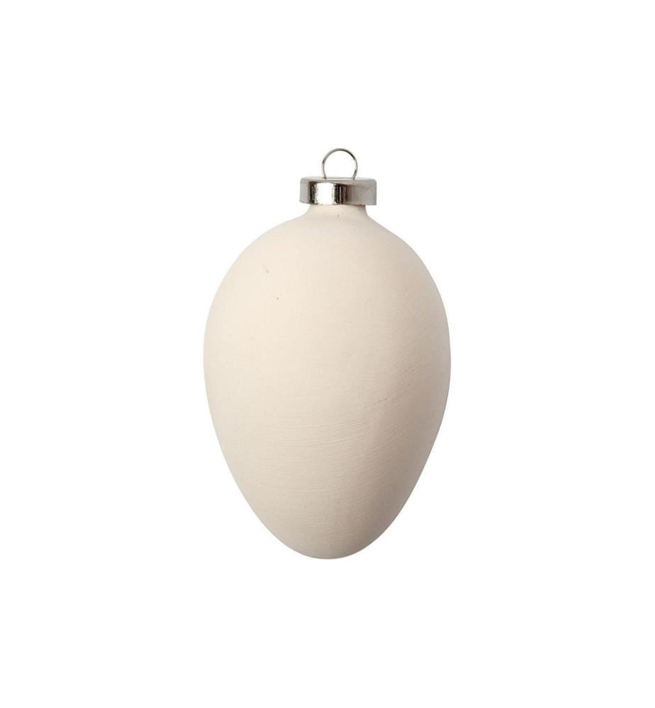 CREATIV COMPANY - Eier aus Terracotta, Weiss