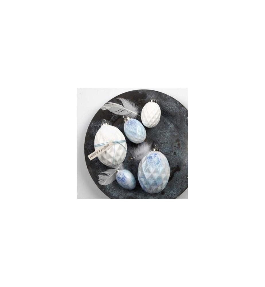 CREATIV COMPANY - Eier aus Terracotta, Weiss