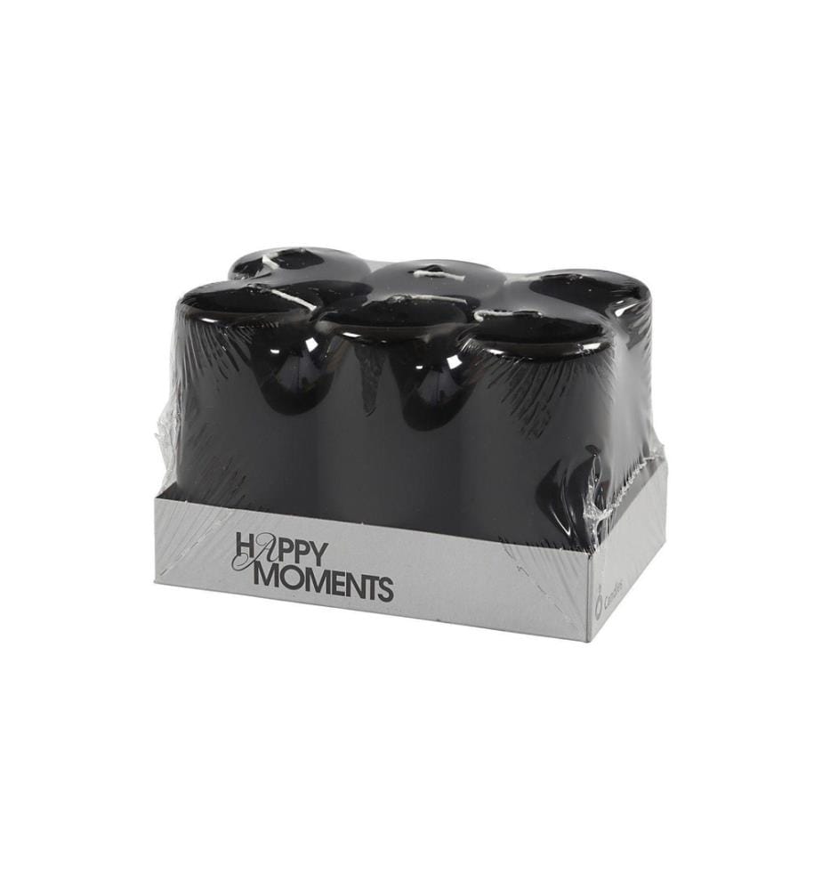 CREATIV COMPANY - Zylinderkerze Ø 5 cm Schwarz, 6 Stück