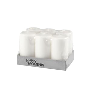 CREATIV COMPANY - Bougie cylindrique Ø 5 cm Blanc, 6 pièces