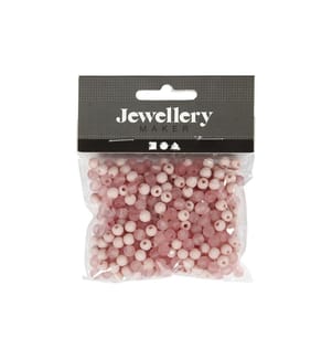 CREATIV COMPANY - Kunststoffperlen 6 mm, Rosa, 150 Stk.