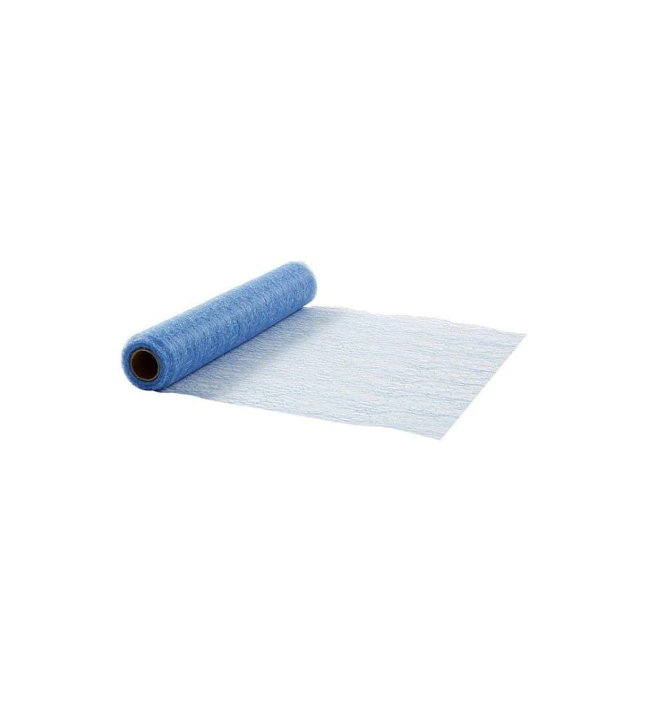 CREATIV COMPANY - Chemin de table Réseau 30 cm x 1000 cm, Bleu