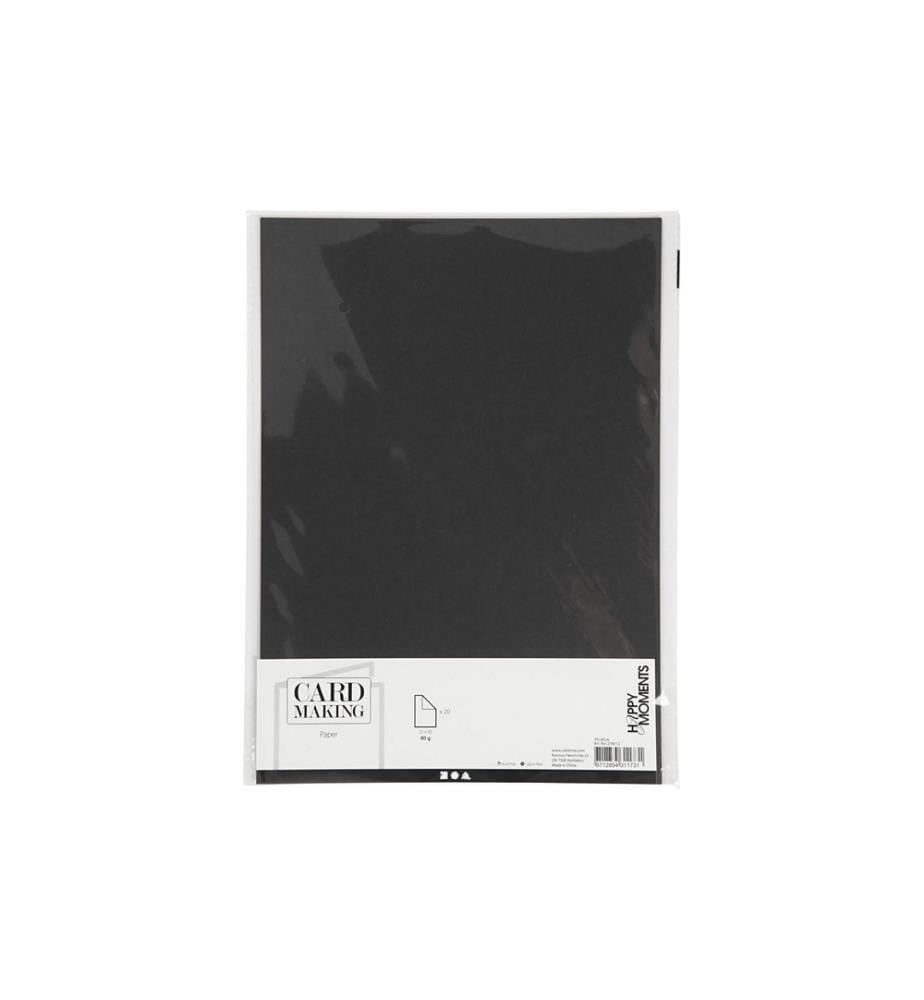 CREATIV COMPANY - Bastelpapier 70 g, 20 Blatt, Schwarz