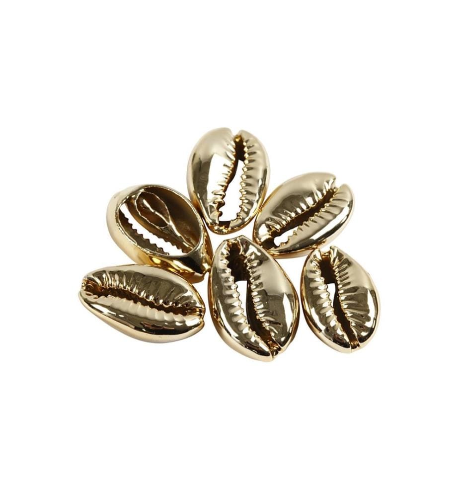 CREATIV COMPANY - Perlen Muscheln, 20 mm, gold, 6 Stk.