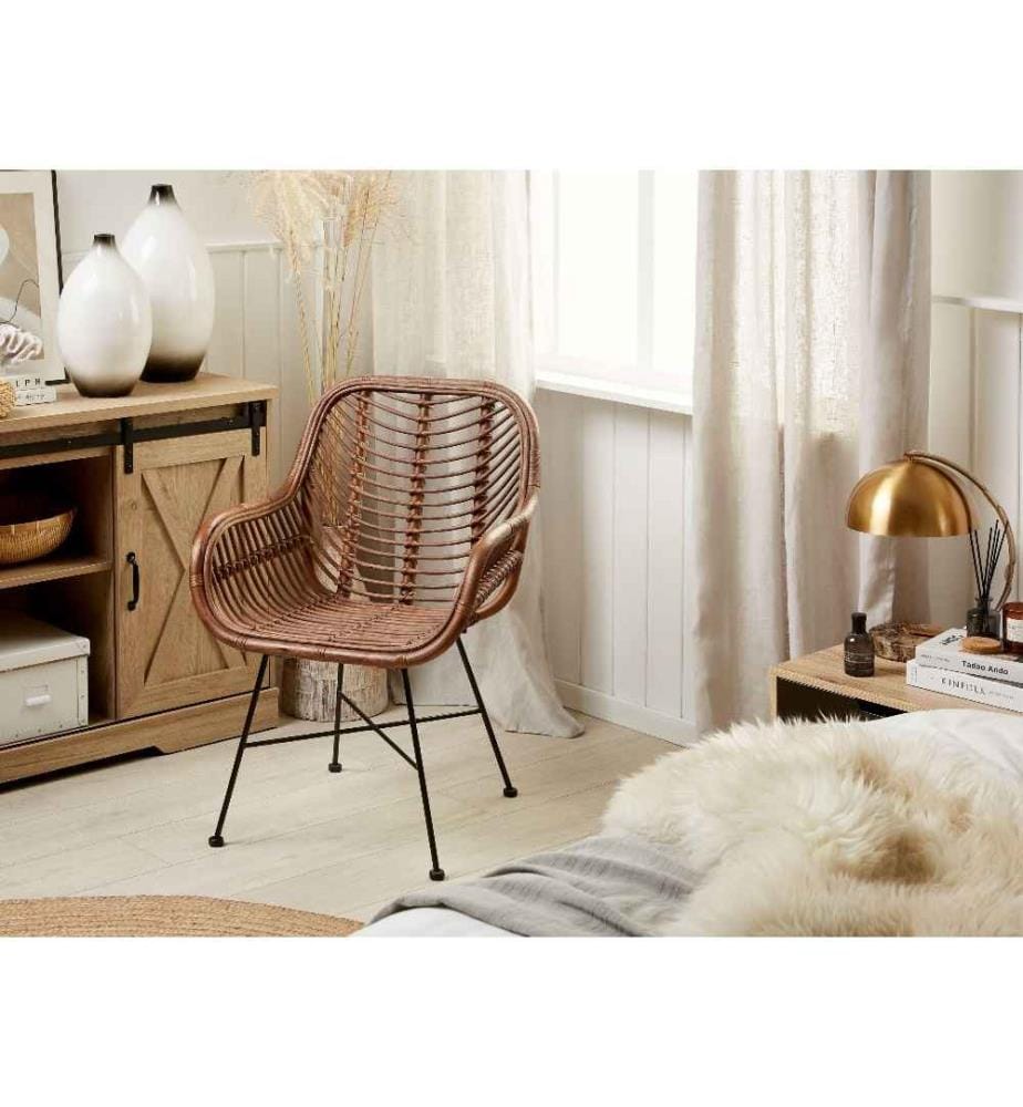 Esszimmerstuhl CANORA Rattan Braun
