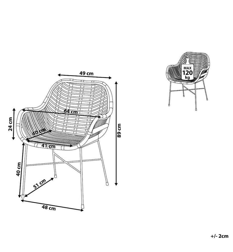 Esszimmerstuhl CANORA Rattan Braun