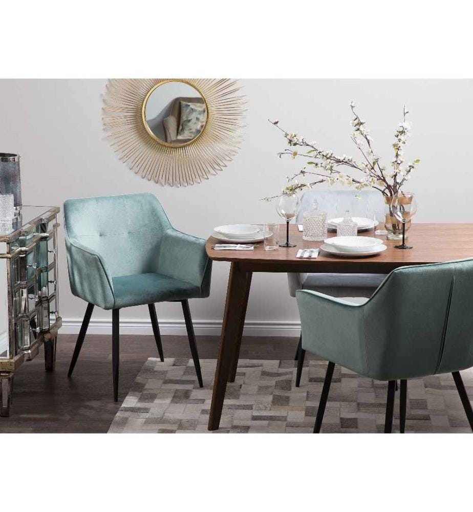 Set di 2 sedie da pranzo JASMIN Velluto Verde menta
