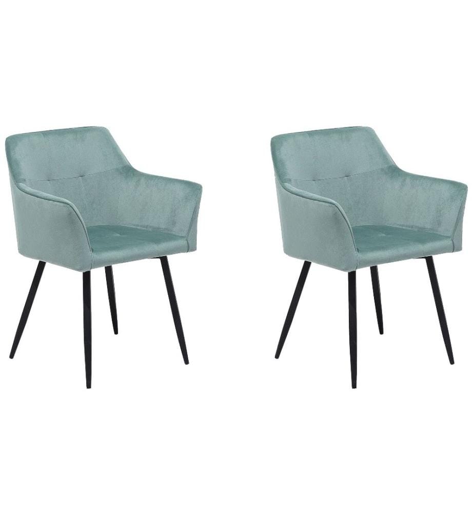 Set di 2 sedie da pranzo JASMIN Velluto Verde menta