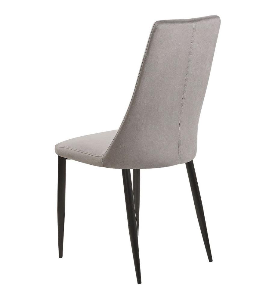 Esszimmerstuhl 2er Set Grau Samtstoff Metallbeine Retro-Stil
