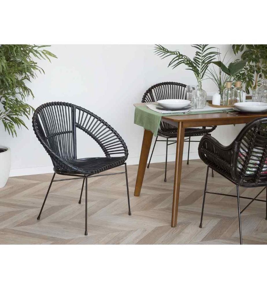 Sedia da pranzo SARITA Rattan Nero