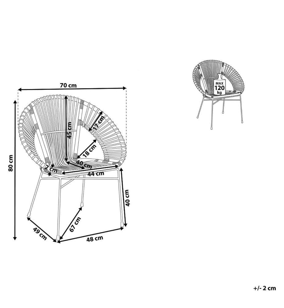 Esszimmerstuhl SARITA Rattan Dunkelbraun