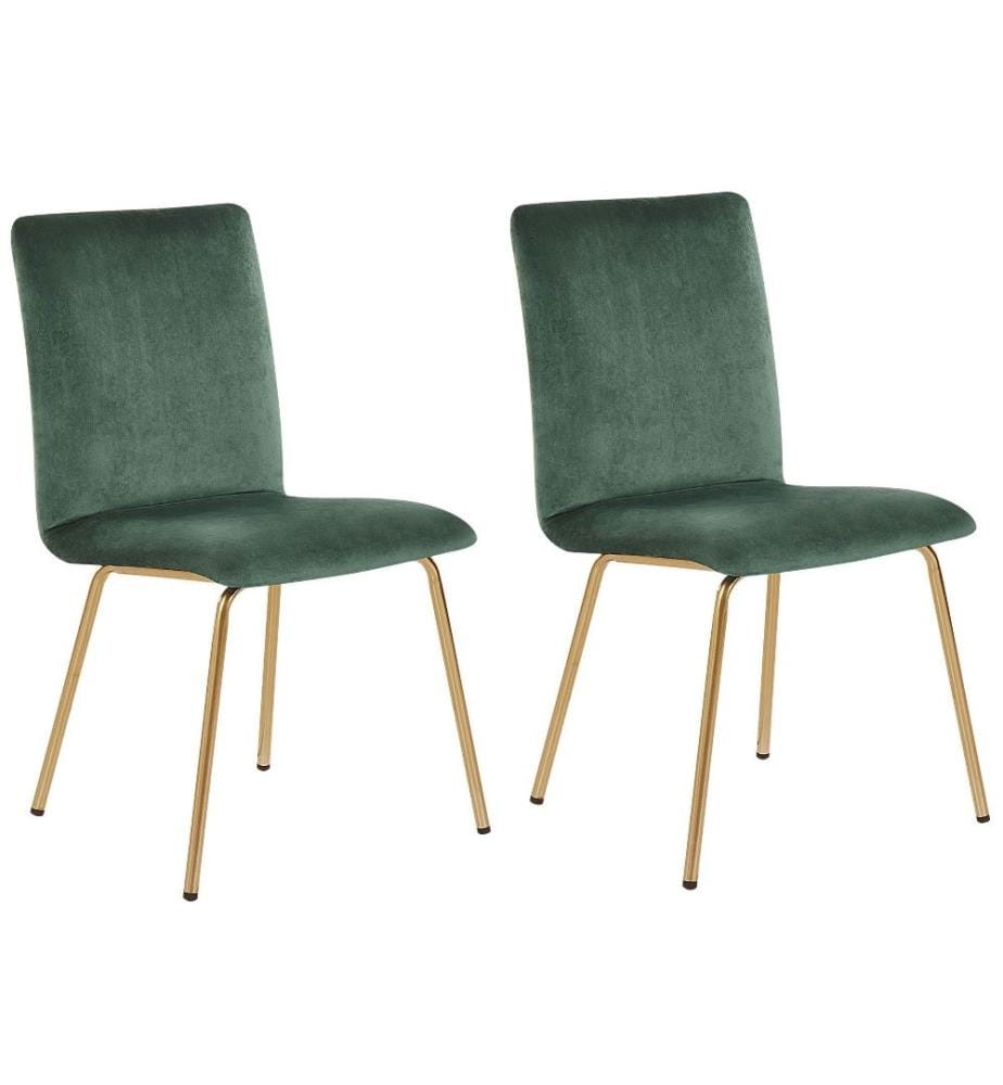 Esszimmerstuhl 2er Set RUBIO Samtstoff Smaragdgrün