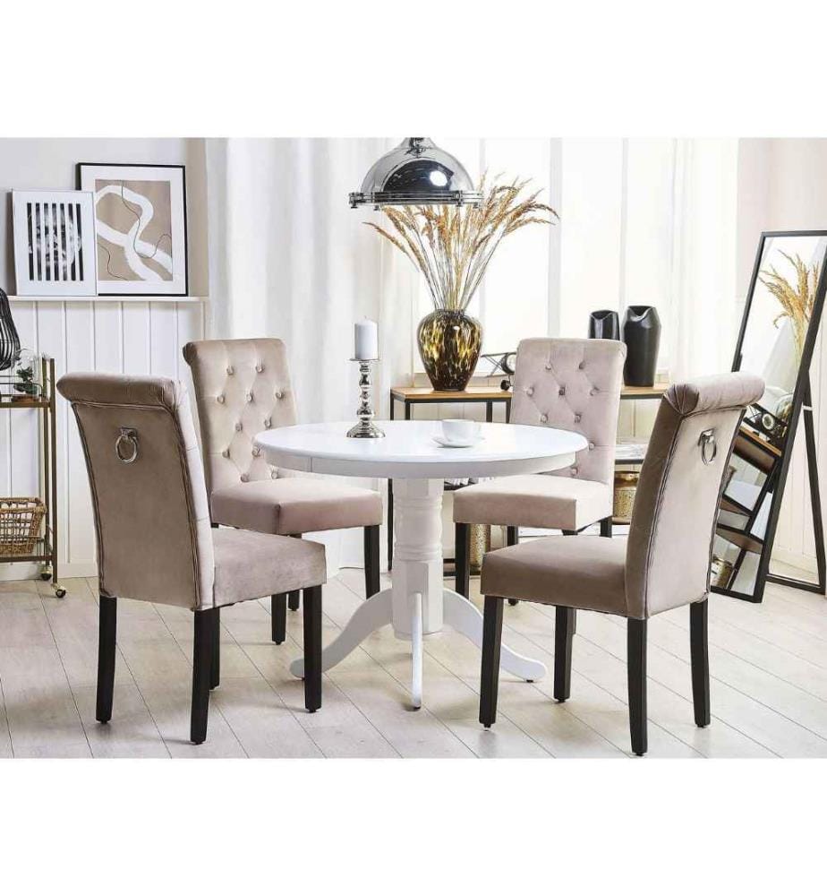 Lot de 2 chaises de salle à manger VELVA Velours Gris