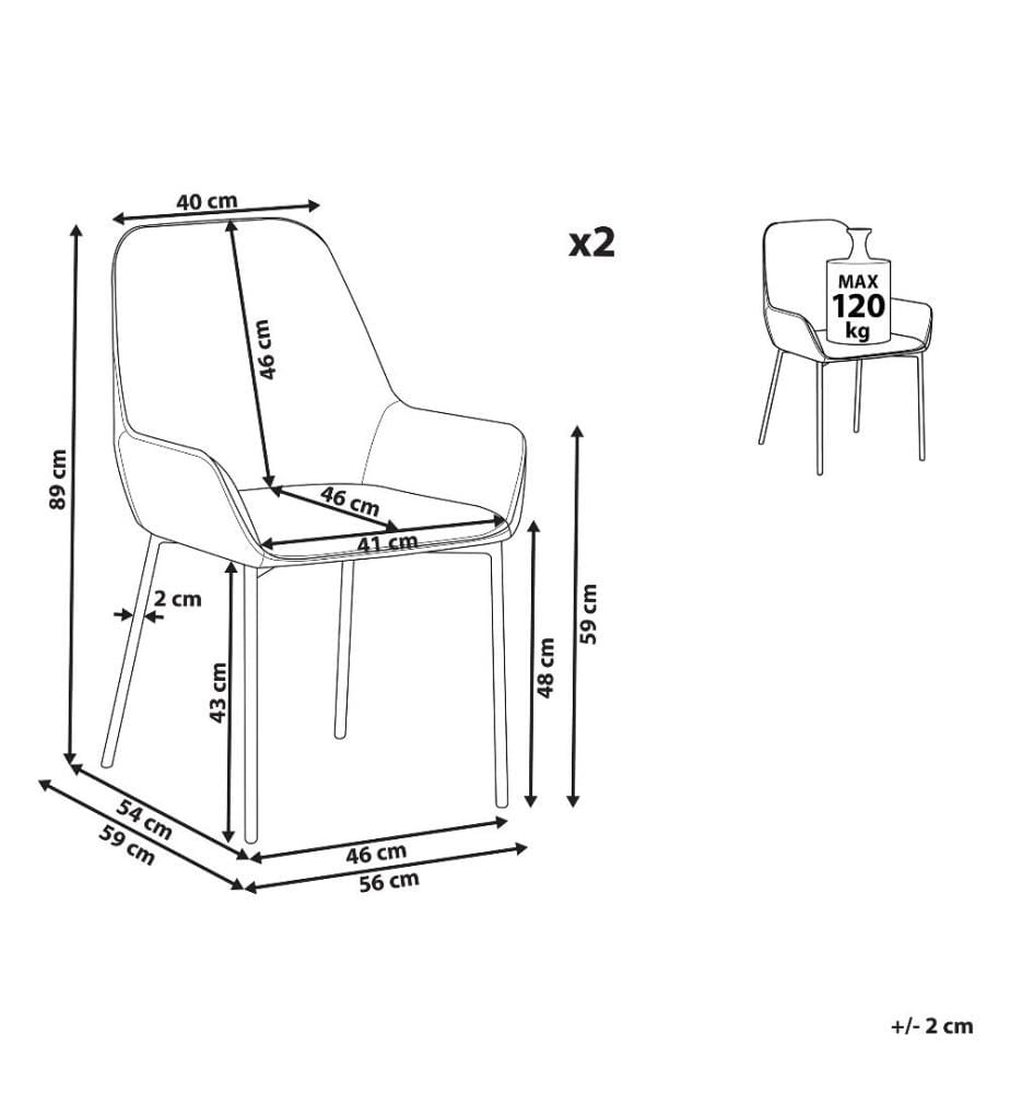 Esszimmerstuhl 2er Set LOVERNA Cord Senfgelb