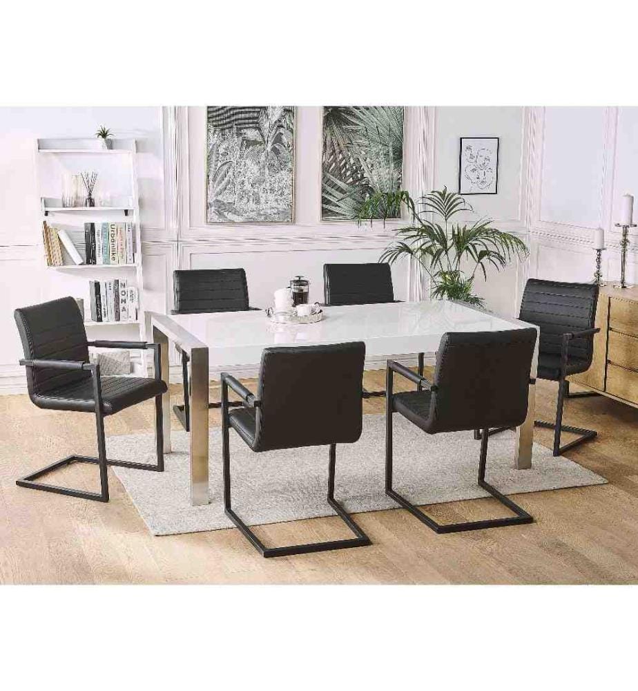 Lot de 2 chaises de conférence BUFORD Cuir PU Noir