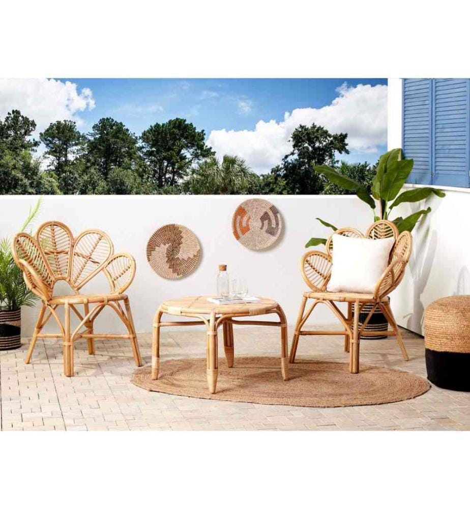 Lot de 2 chaises paon FLORENTINE II Rotin Naturel