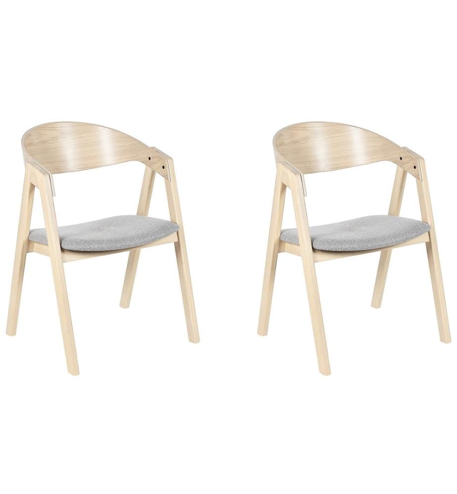 Lot de 2 chaises de salle à manger YUBA Bois Gris clair