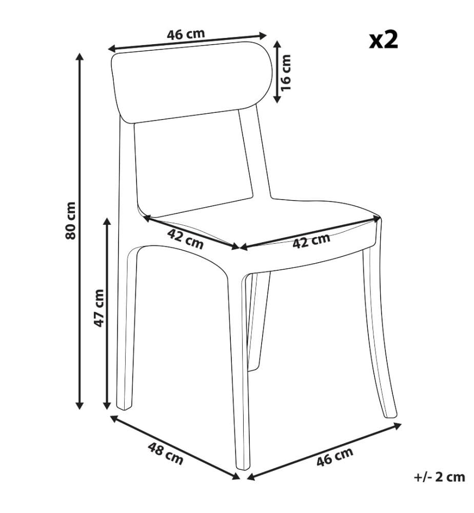 Lot de 2 chaises de salle à manger COVINGTON Transparent