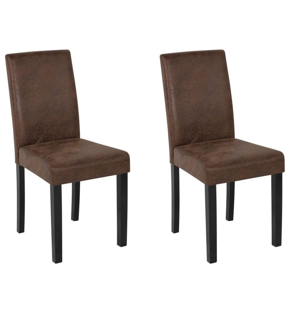 Esszimmerstuhl 2er Set BROADWAY Kunstleder Goldbraun