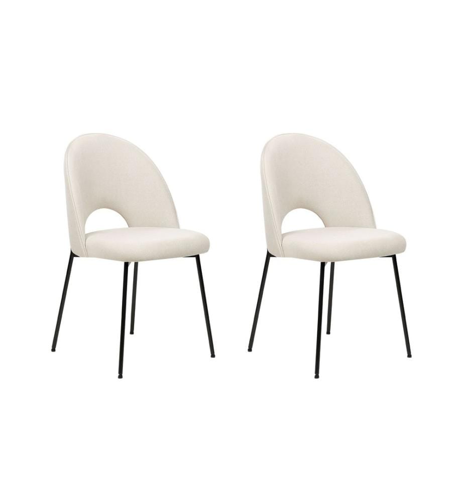 Esszimmerstuhl 2er Set COVELO Stoff Hellbeige