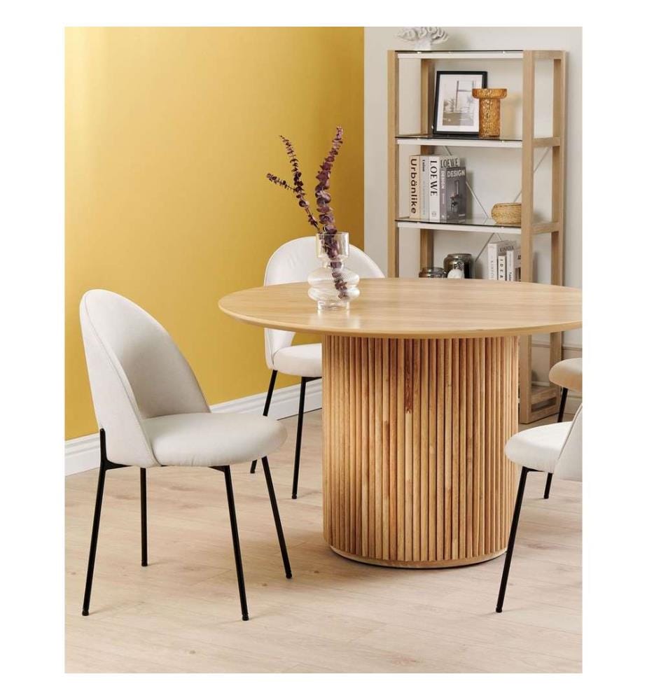 Esszimmerstuhl 2er Set COVELO Stoff Hellbeige