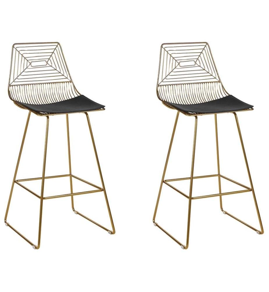 Set mit 2 Barstühlen BISBEE Metall Gold