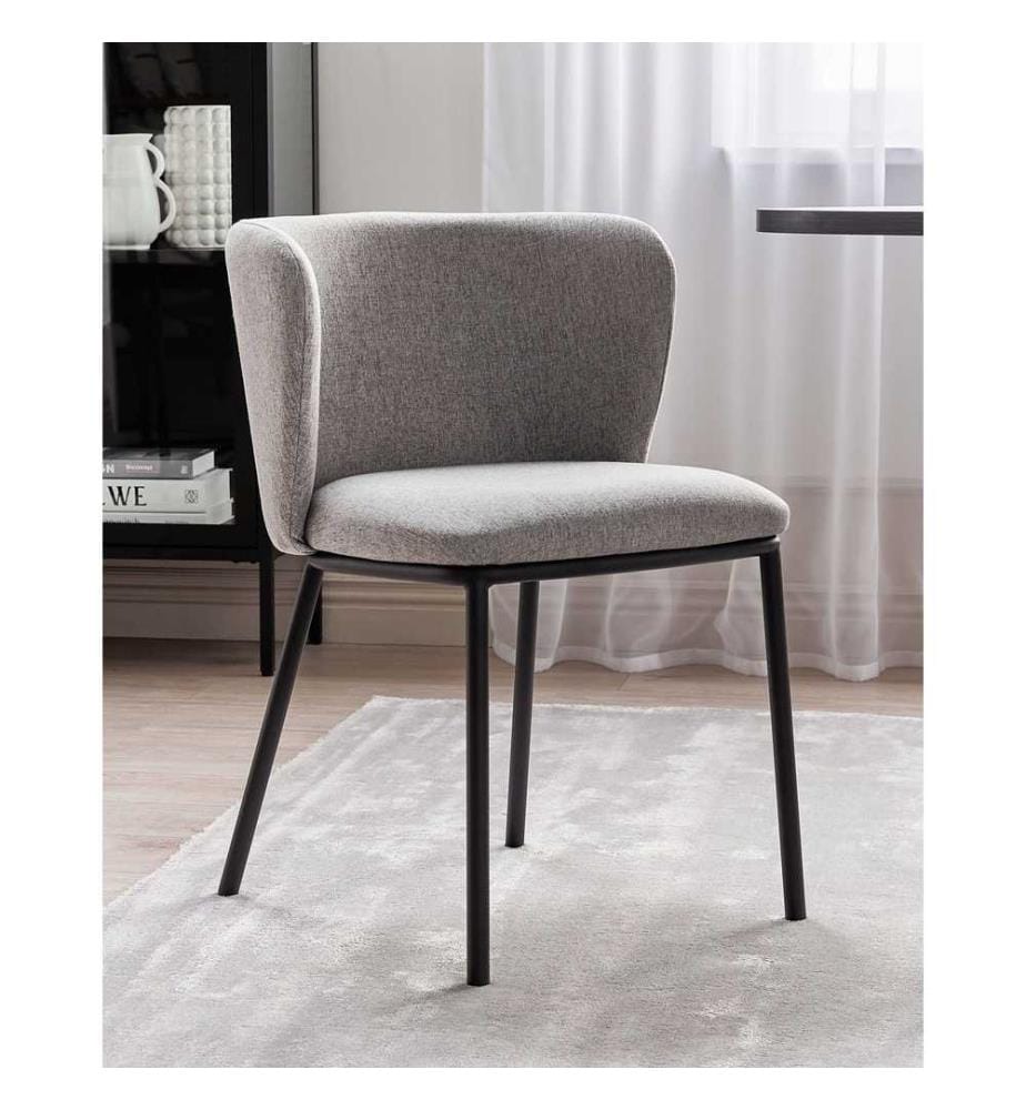 Esszimmerstuhl 2er Set MINA Stoff Grau