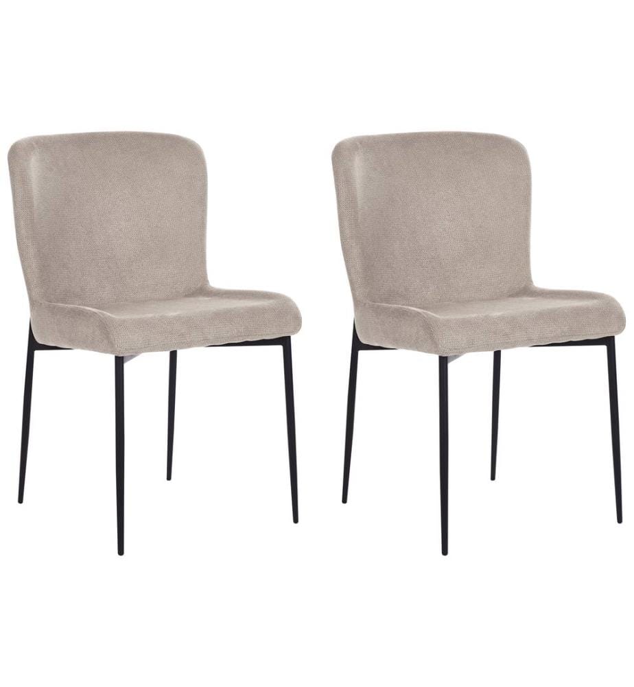 Set of 2 Dining Chairs ADA Fabric Taupe