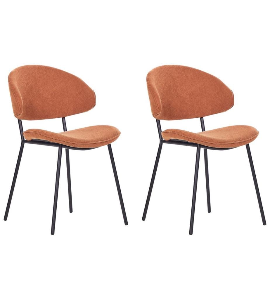 Esszimmerstuhl 2er Set KIANA Stoff Orange