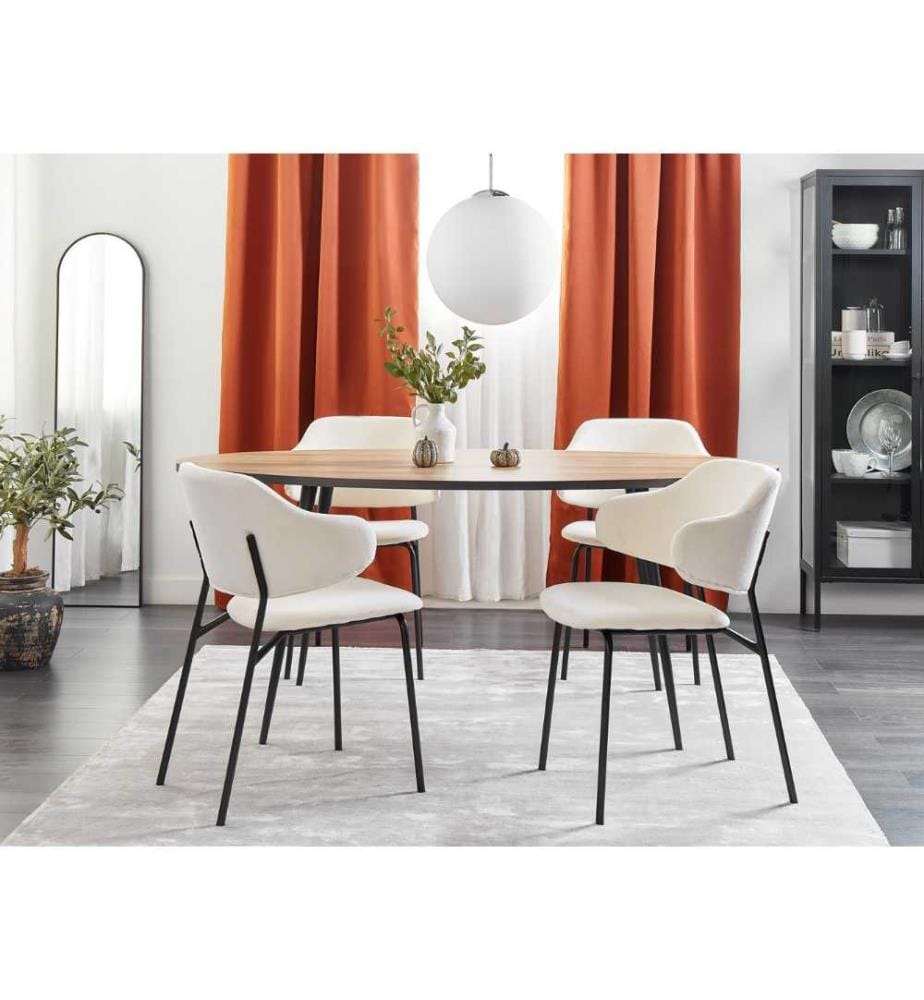 Esszimmerstuhl 2er Set KENAI Stoff Hellbeige