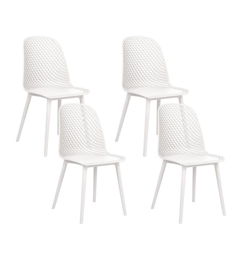 Lot de 4 chaises de salle à manger EMORY Blanc