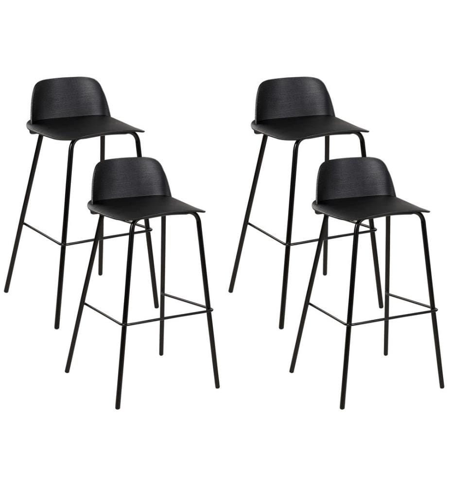 Set mit 4 Barstühlen MORA Schwarz