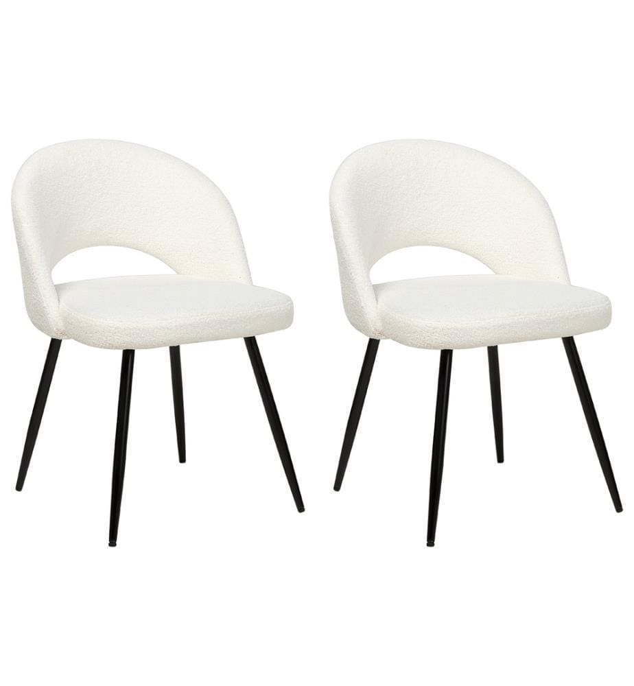 Esszimmerstuhl 2er Set ONAGA Bouclé Weiss