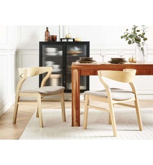 Lot de 2 chaises de salle à manger MAROA Bois Beige