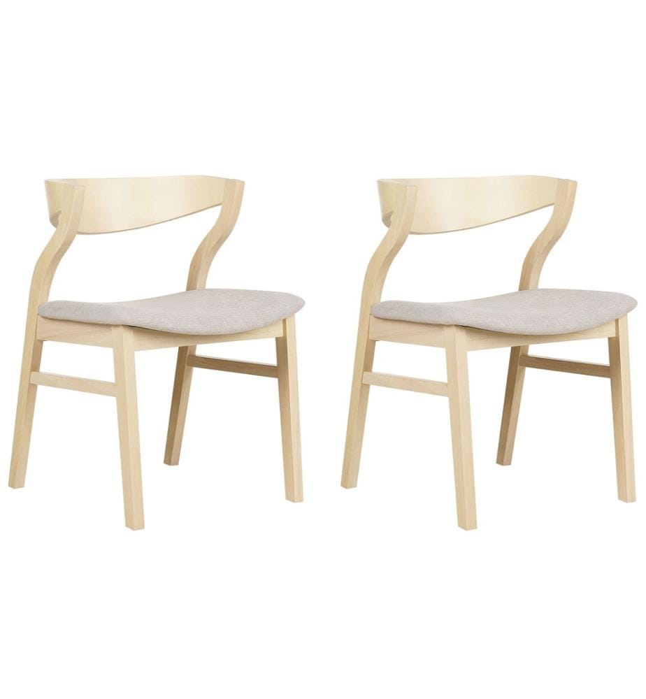 Lot de 2 chaises de salle à manger MAROA Bois Beige