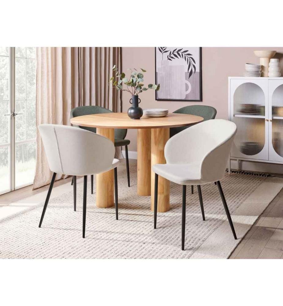 Esszimmerstuhl 2er Set MASON Stoff Hellbeige