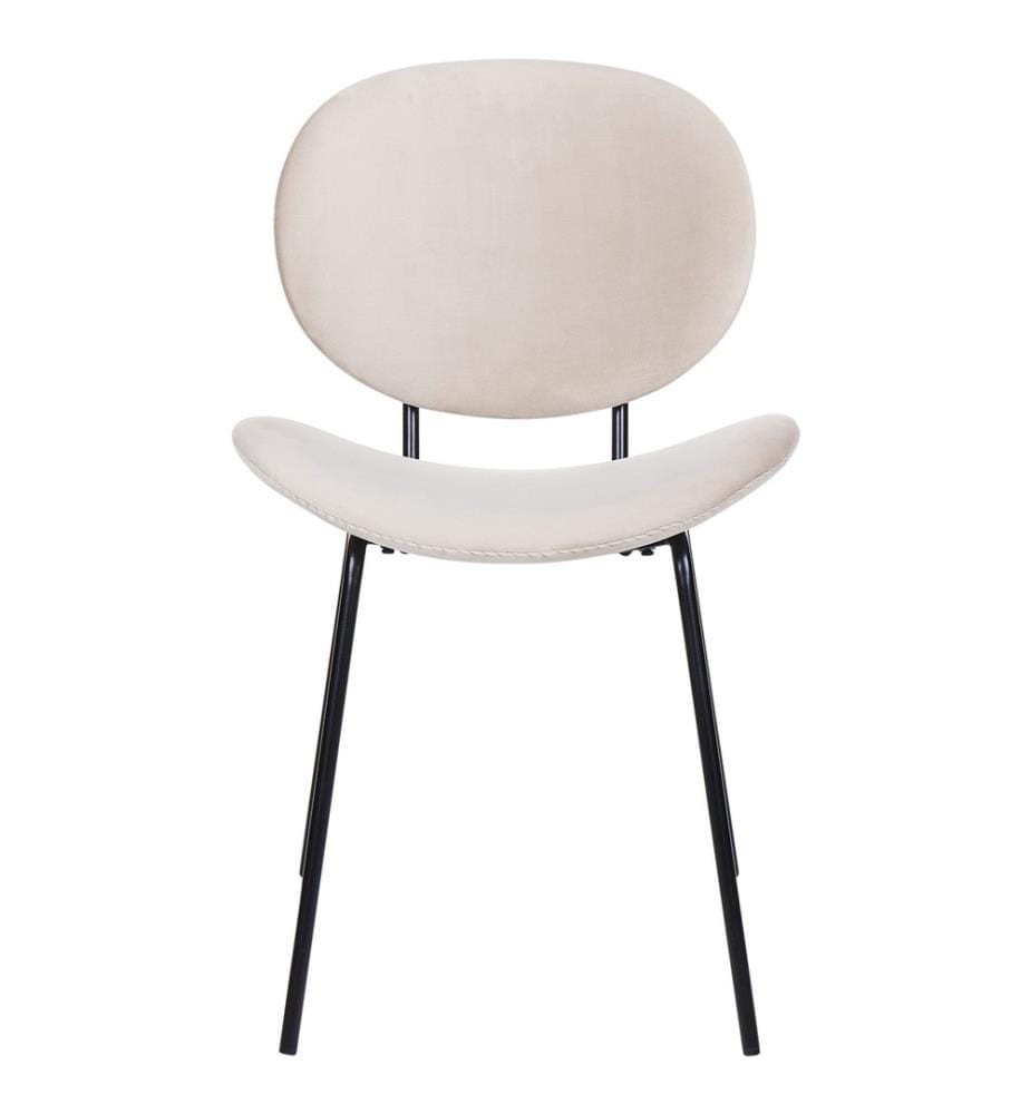 Esszimmerstuhl 2er Set LUANA Samtstoff Hellbeige