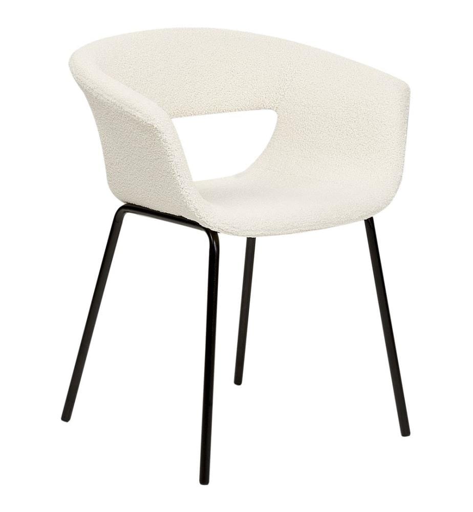 Esszimmerstuhl 2er Set ELMA Bouclé Cremeweiss