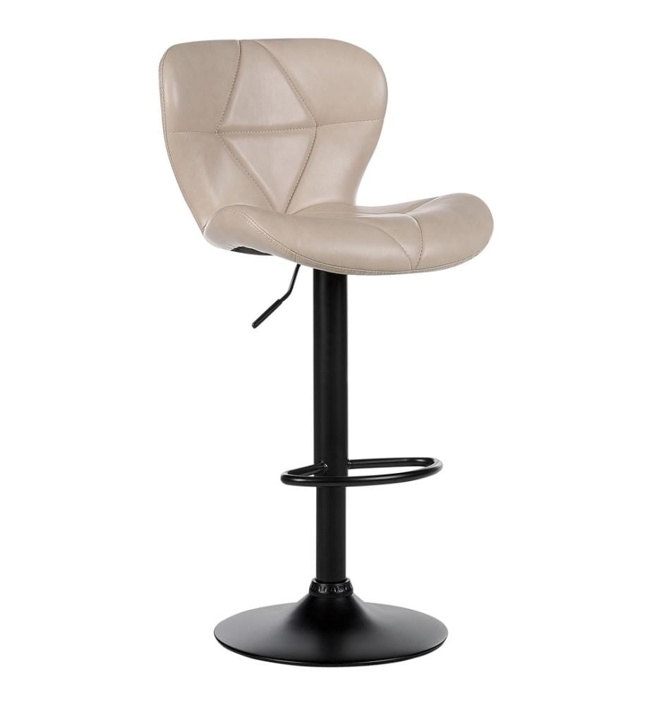 Set mit 2 Barstühlen VALETTA Kunstleder drehbar Hellbeige