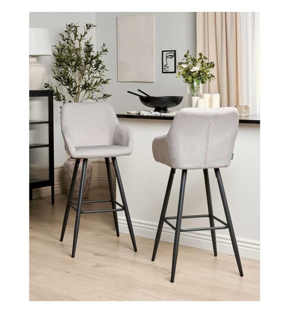Set mit 2 Barstühlen CASMALIA Samtstoff Taupe
