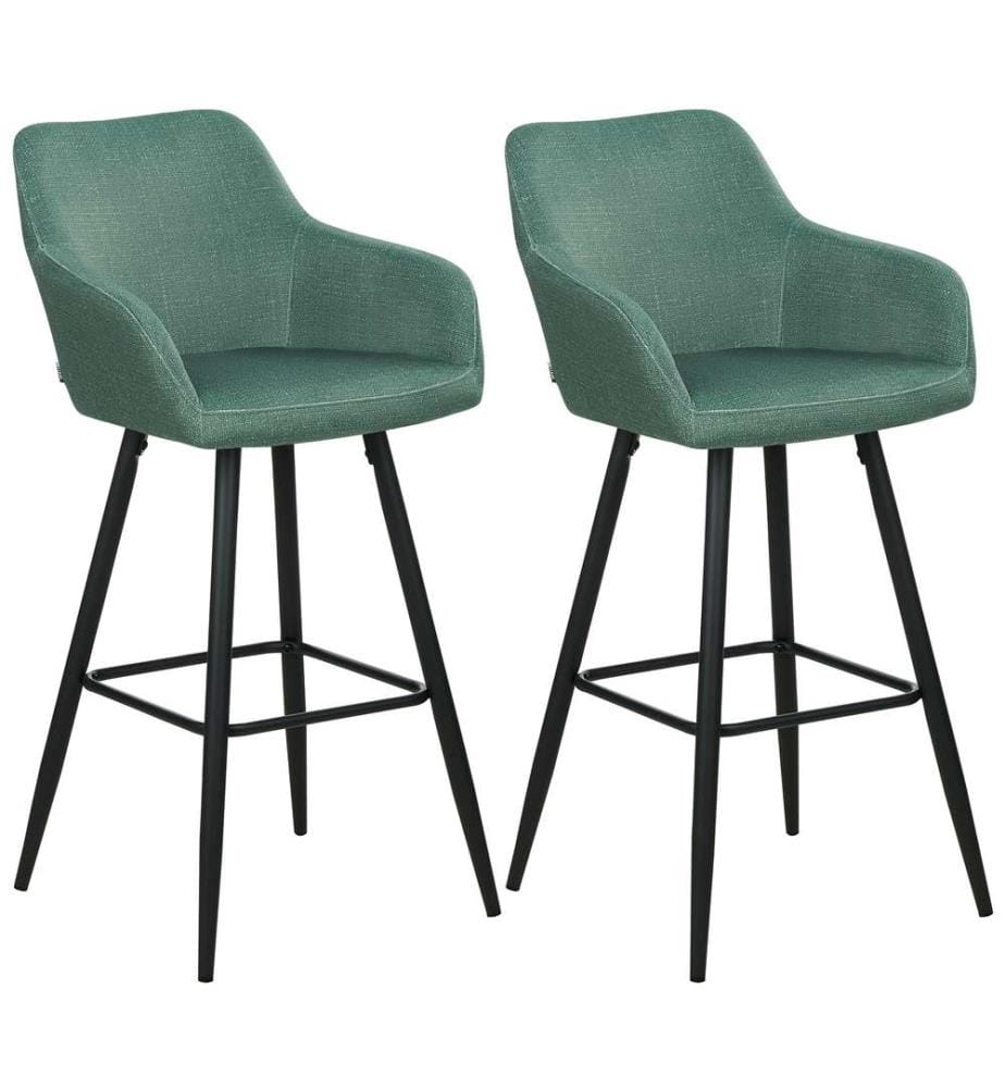 Set mit 2 Barstühlen CASMALIA Samtstoff Dunkelgrün