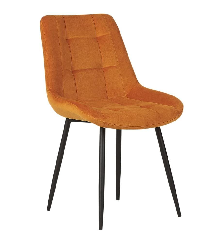 Esszimmerstuhl 2er Set MELROSE Samtstoff Orange