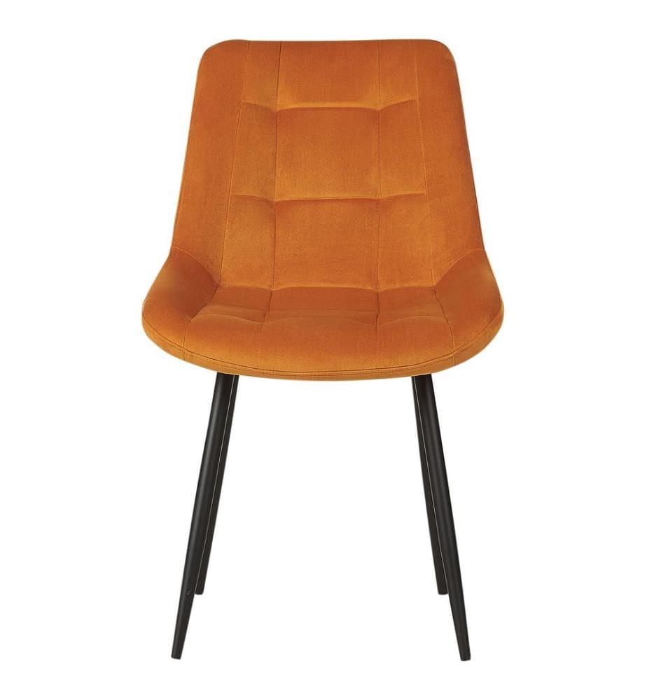 Esszimmerstuhl 2er Set MELROSE Samtstoff Orange