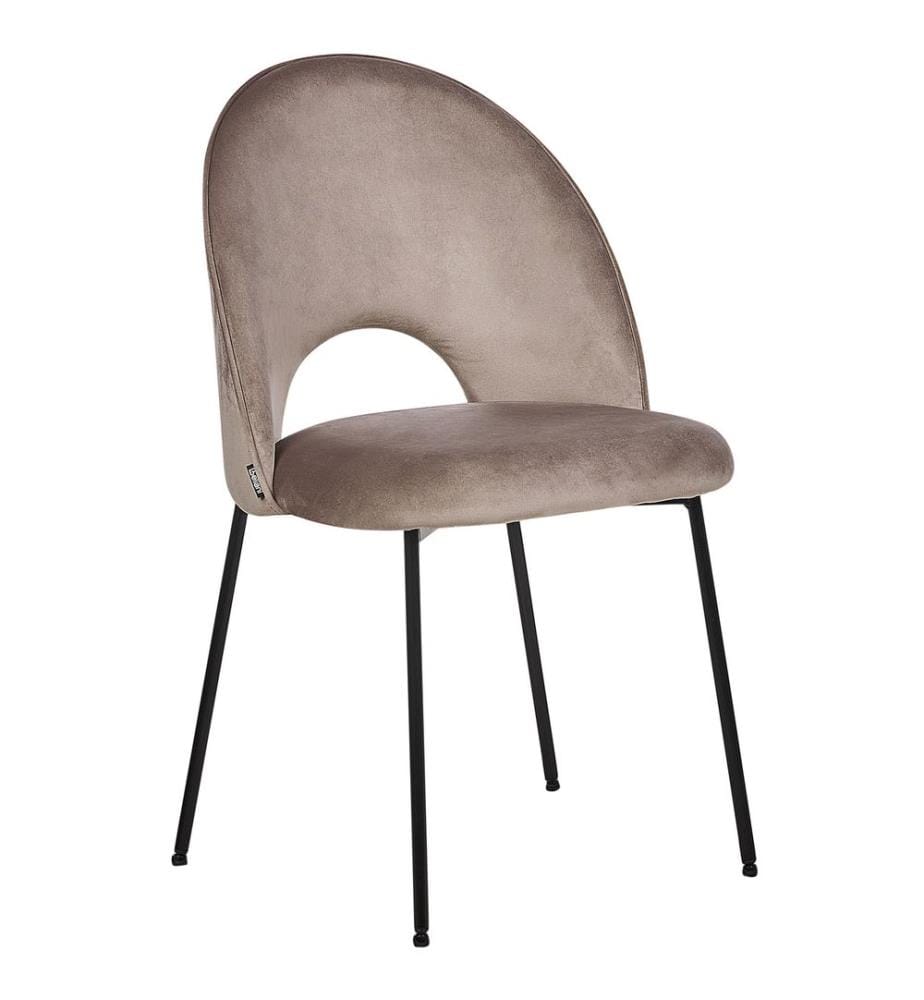 Esszimmerstuhl 2er Set COVELO Samtstoff Taupe