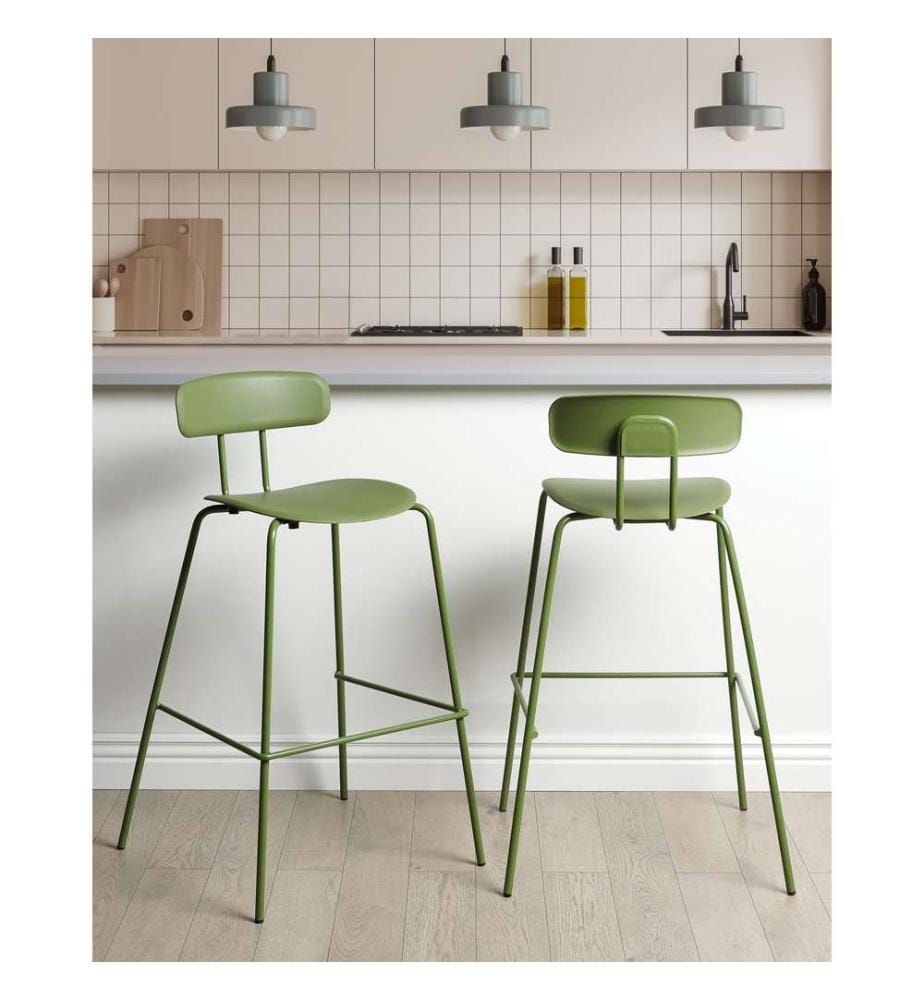 Set mit 2 Barstühlen SIBLEY Grün