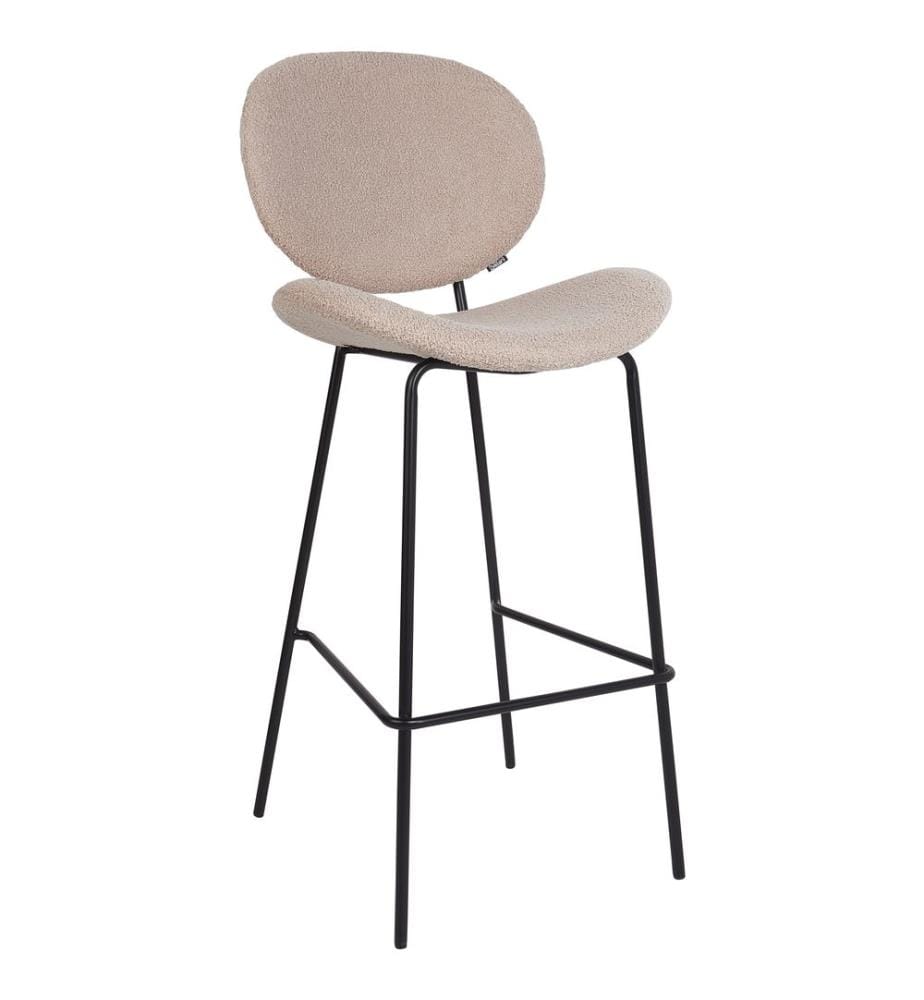 Set mit 2 Barstühlen LUANA Bouclé Hellbeige